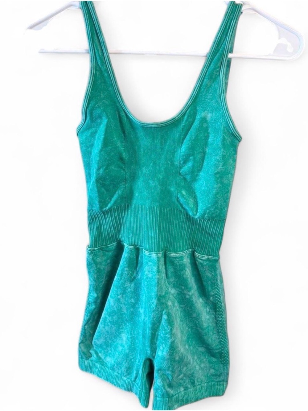 Zenana Outfitters Teal Velvet Sleeveless Romper
